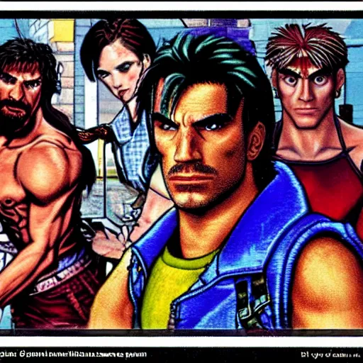 Image similar to portrait of daniel day - lewis in double dragon video game splash screen