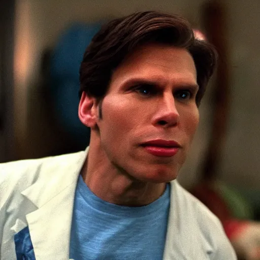 Image similar to Live Action Still of Jerma in Weekend at Bernie's, real life, hyperrealistic, ultra realistic, realistic, highly detailed, epic, HD quality, 8k resolution, body and headshot, film still