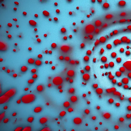 Image similar to 3D render of red blood cells in a blood vessel, octane, 4k