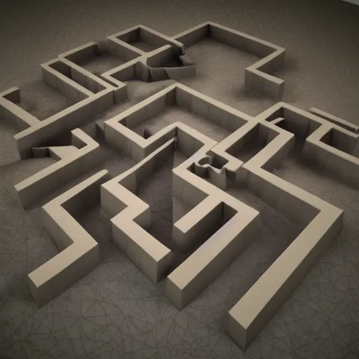 low poly impossible maze of doom. 3 d render, official  Stable Diffusion  OpenArt