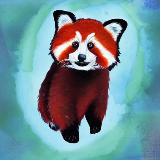 Prompt: a red panda priest, detailed, digital art, water color