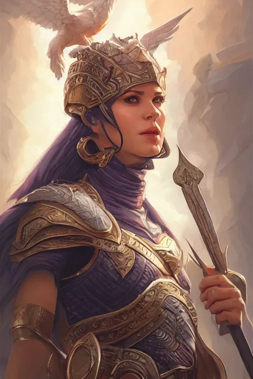 Image similar to amazon valkyrie athena, d & d, fantasy, portrait, highly detailed, headshot, digital painting, trending on artstation, concept art, sharp focus, illustration, art by artgerm and greg rutkowski and magali villeneuve