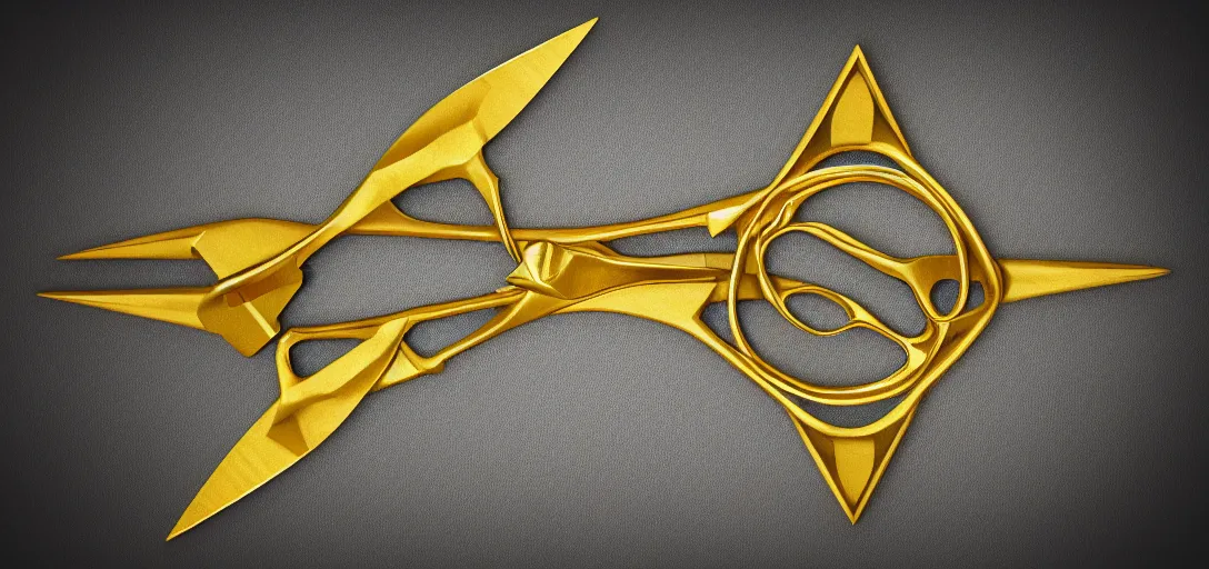 Image similar to detailed gold scissors cutting a big diamond, symmetrical, details, smooth, sharp focus, illustration, realistic, cinematic, artstation,, award winning, original modern artwork, rgb, ethereal blue lighting, 8k