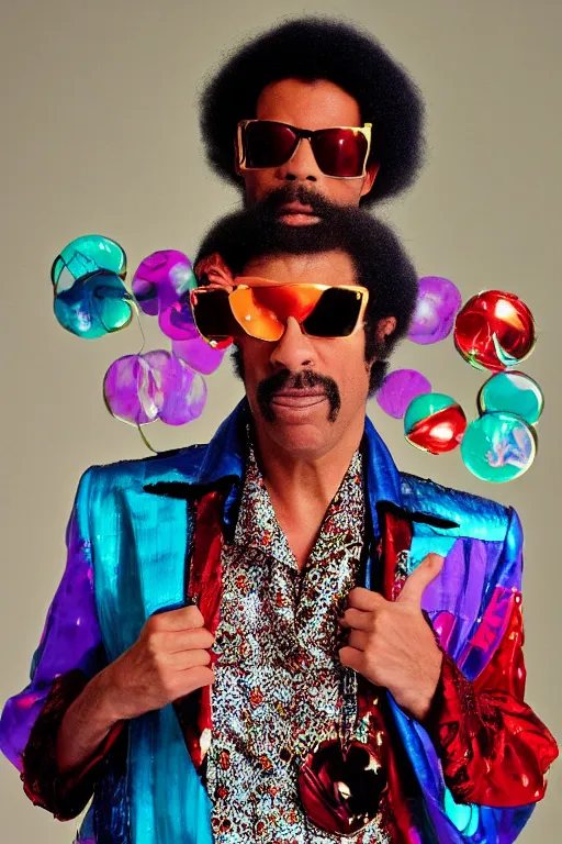 Image similar to funkiest grooviest man in the world, 70s disco jacket, photograph portrait