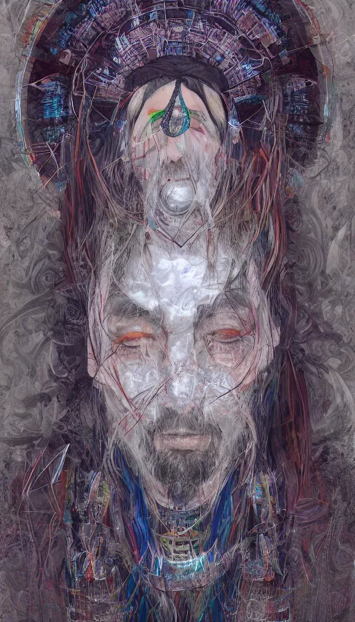 Image similar to portrait of a digital shaman, by qian xuan