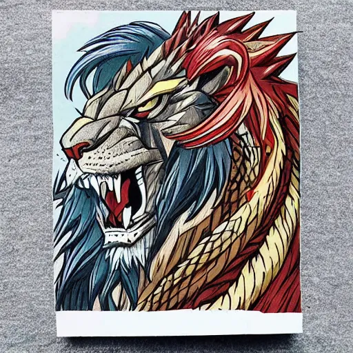 Image similar to “ dragon lion ”