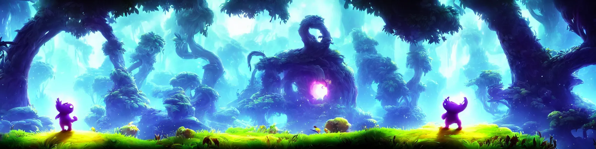 Prompt: Epic background in the style of Ori and the Blind Forest