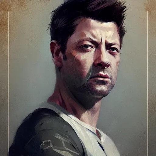 Image similar to “ portrait of misha collins by greg rutkowski, young, attractive, highly detailed portrait, scifi, digital painting, artstation, concept art, smooth, sharp foccus ilustration, artstation hq ”