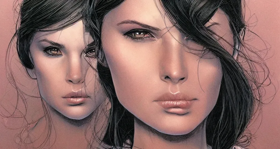 Image similar to a beautiful portrait of a woman Travis Charest style