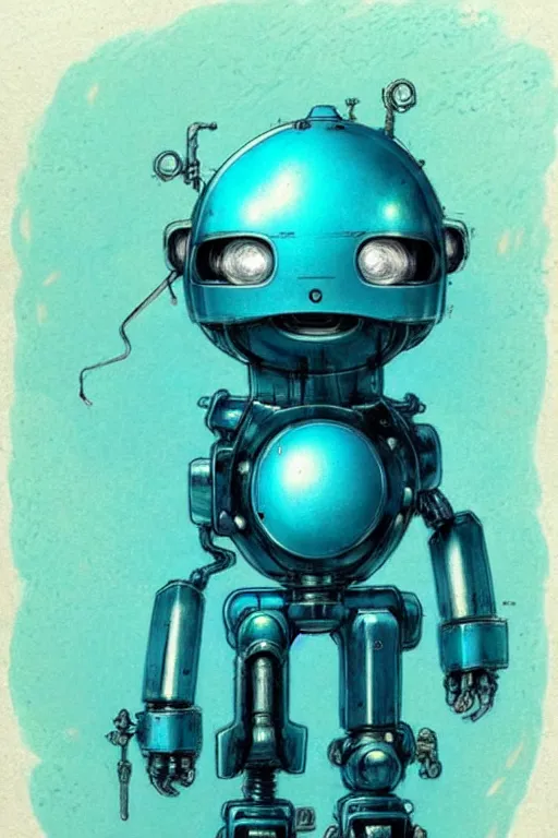 Image similar to (((((2000s cyan robot.))))) by Jean-Baptiste Monge !!!!!!!!!!!!!!!!!!!!!!!!!!!