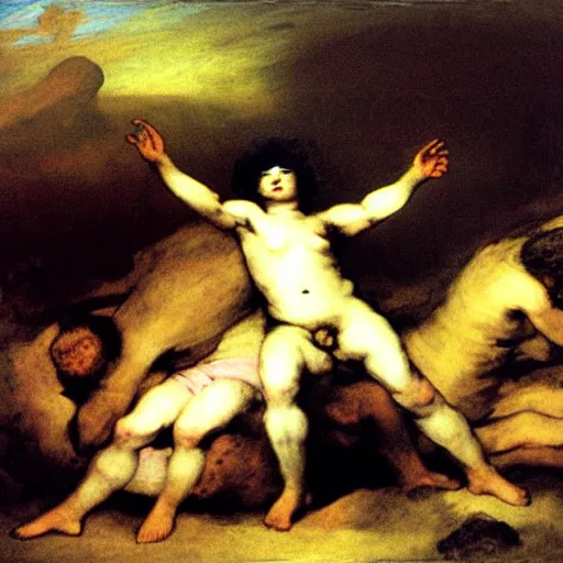 Prompt: last day on earth by francisco goya