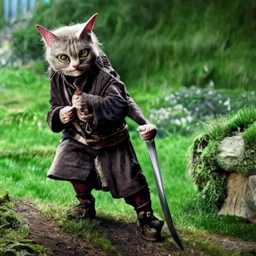 Image similar to cringecore short - lived hobbit cat