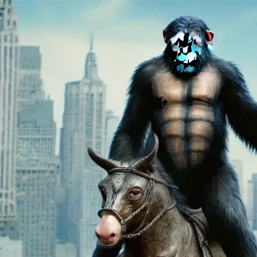 Image similar to planet of the apes In New York City Very detailed 4K quality Super Realistic