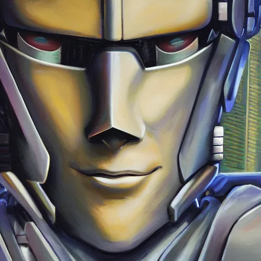 Image similar to ghost in the shell, robocop, impasto, oil painting, detail,
