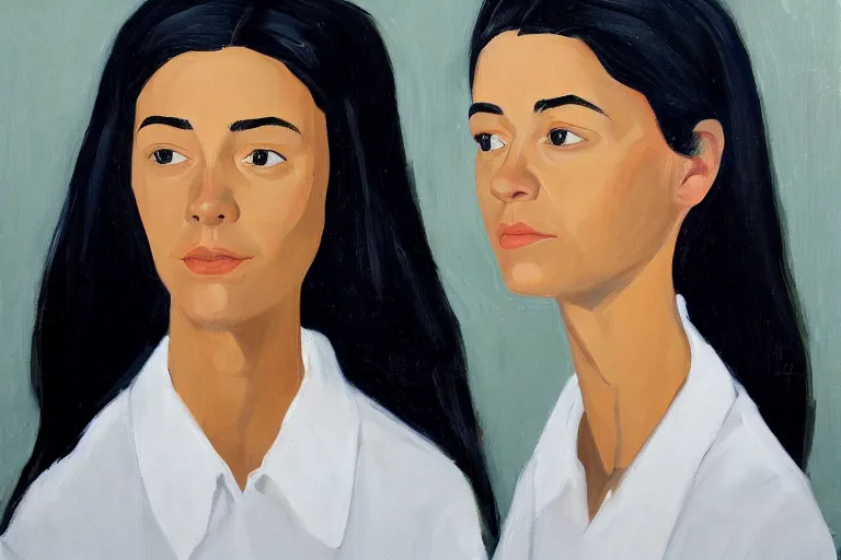 Prompt: a portrait of rosalia, oil painting by alex katz, trending on artstation