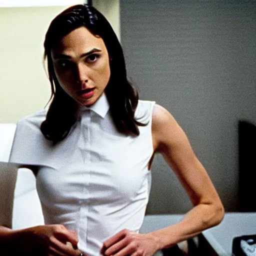 Image similar to gal gadot in patrick bateman apartment in american psycho ( 1 9 9 9 )