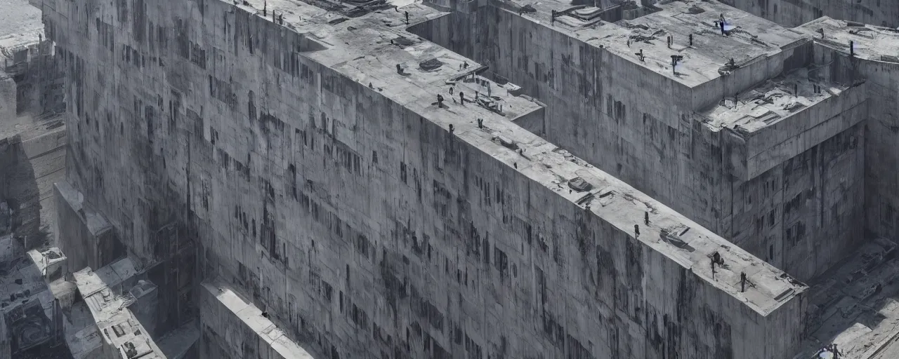 Image similar to big height brutalist imperial military base, drawing architecture, ultra very long shot, top angle, imperial architecture in rogue one, pritzker architecture prize, brutalism architecture, jan urschel, greig fraser