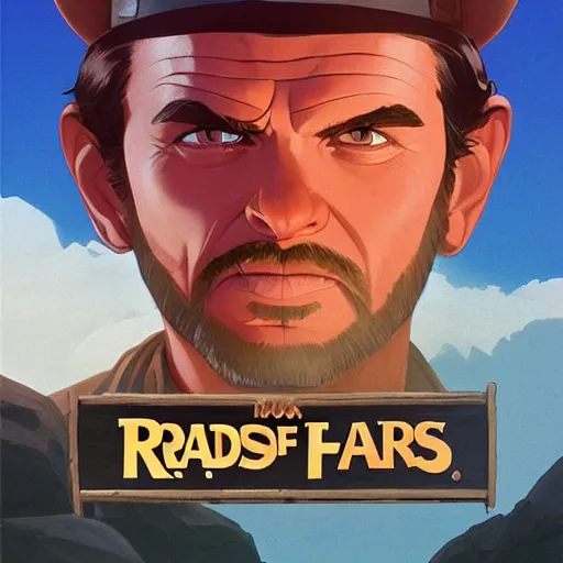 Image similar to face icon stylized minimalist raiders of the lost ark 1 9 8 1, loftis, cory behance hd by jesper ejsing, by rhads, makoto shinkai and lois van baarle, ilya kuvshinov, rossdraws global illumination