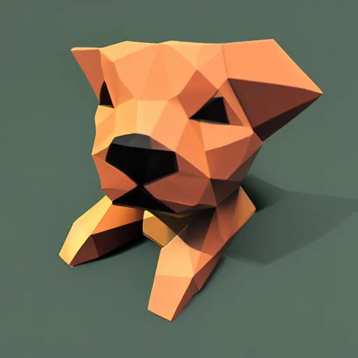 Prompt: a game object of a dog, low poly art, unity asset store