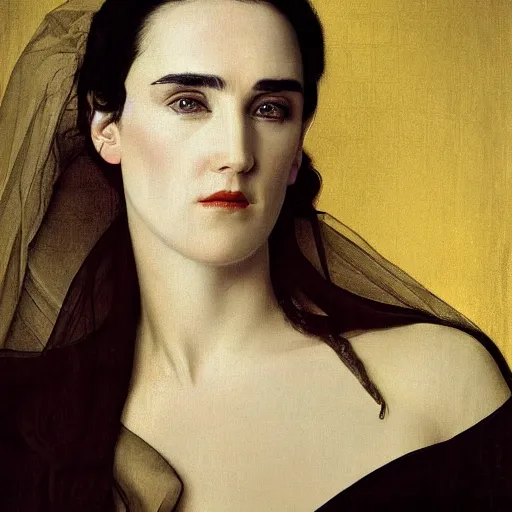 Image similar to jennifer connelly painted by ingres, david, photography