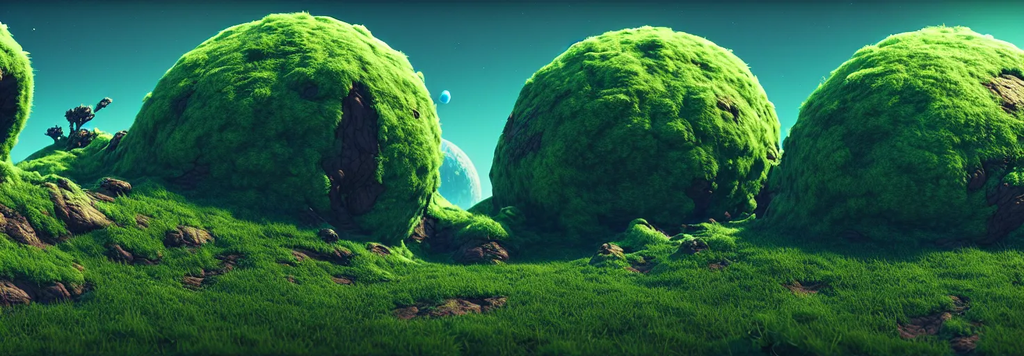 Image similar to alien planet : landscape : flora and fauna : aleksandr pronin!!! | humble : 3 d render : octane render : ue 5 : 3 d graphic : android jones