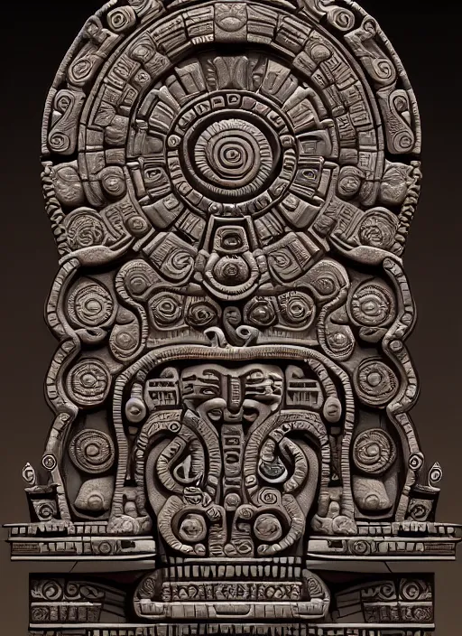 Image similar to wide angle shot inca calender stone carvings intricate elegant highly detailed centered digital painting artstation concept art