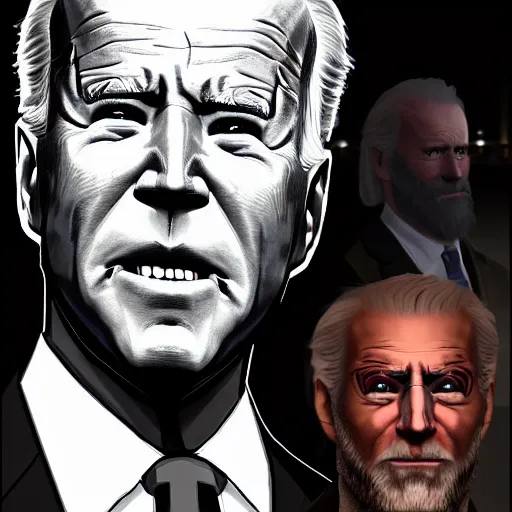 Image similar to Joe Biden, beard, eyepatch. Best of ArtStation.