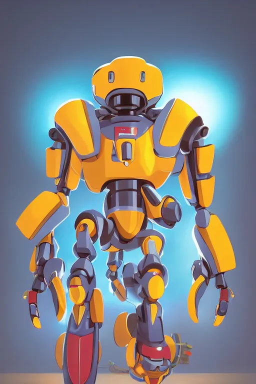 Image similar to metabots medabots medarotto medarot robot minimalist comics, behance hd by jesper ejsing, by rhads, makoto shinkai and lois van baarle, ilya kuvshinov, rossdraws global illumination ray tracing hdr radiating a glowing aura