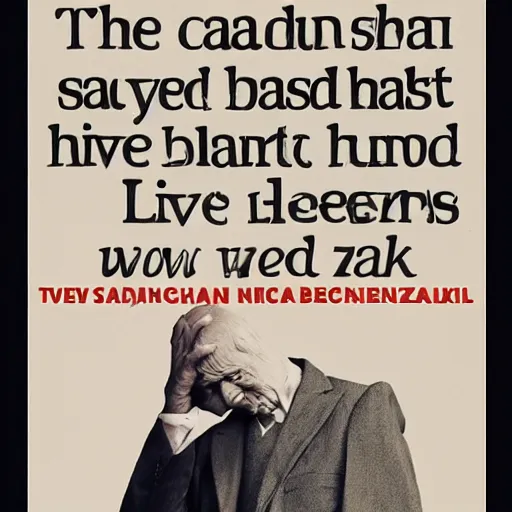 Image similar to The saddest man who has ever lived by Zladislaw bezinski