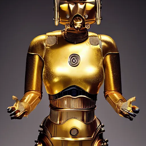Image similar to a female C-3PO