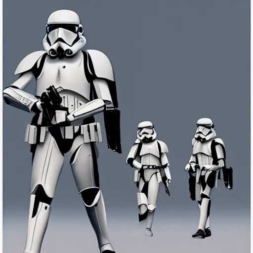 Image similar to an extremely long shot of an imperial stormtrooper walking concept art by Doug Chiang cinematic, realistic painting, high definition, very detailed, extremely high detail, photo realistic, symmetrical, concept art, the Mandalorian concept art style