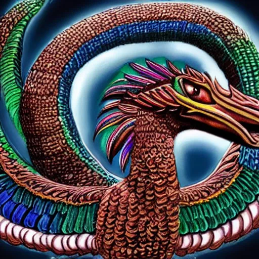 Image similar to quetzalcoatl, epic, realistic, detailed