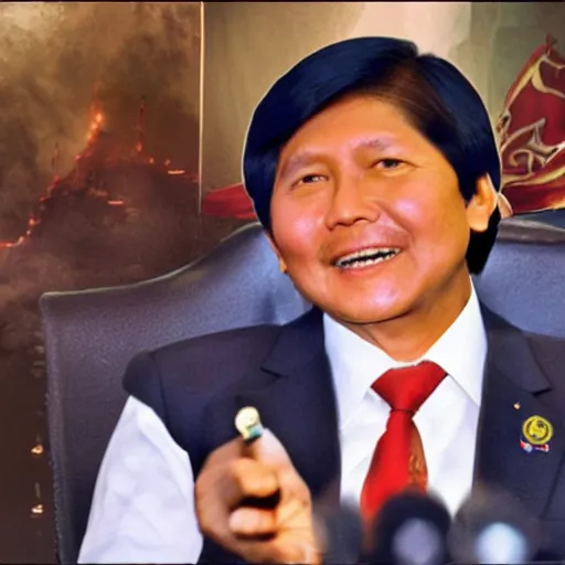 Prompt: God Emperor BongBong Marcos, Warhammer 4K ,