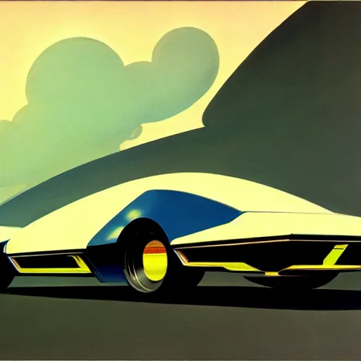 Prompt: concept art for a car that releases clouds of poisonous gas, painted by syd mead, high quality