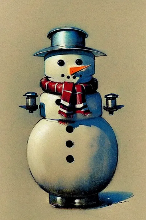Image similar to ( ( ( ( ( 1 9 5 0 s retro future robot android snowman. muted colors. ) ) ) ) ) by jean - baptiste monge!!!!!!!!!!!!!!!!!!!!!!!!!!!!!!