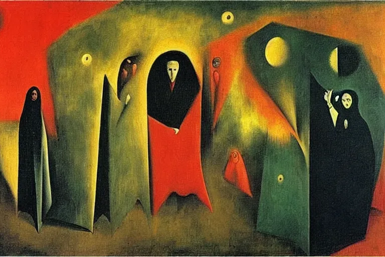 Prompt: inflation, money and supply chain hurting global population, abstract oil painting by leonora carrington, by max ernst