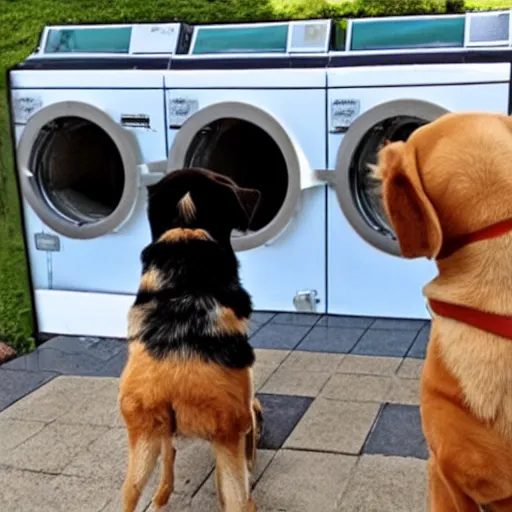 two dogs starting a laundromat in australia Stable Diffusion OpenArt