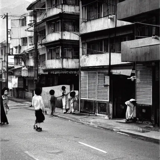 Image similar to street life of 1 9 5 0 s hongkong, by fan ho,