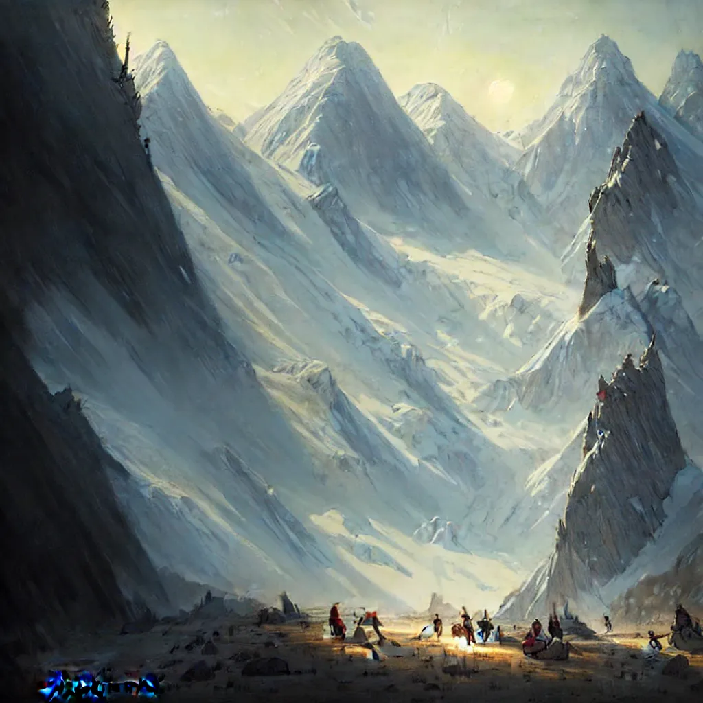 Image similar to tengri, painting by greg rutkowski