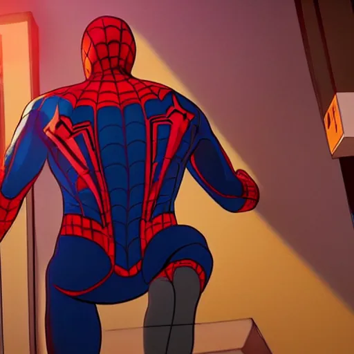 Image similar to hank hill in spider man enter the spider - verse, epic, extreme detail, soft focus, cinematic,