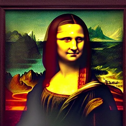 Image similar to Millie Bobby Brown as the Mona Lisa