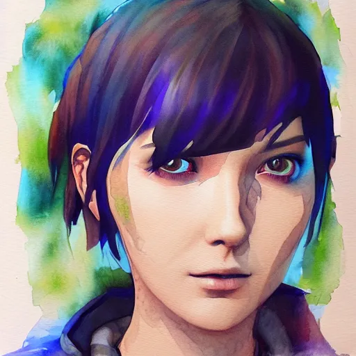 Image similar to the video game life is strange, watercolour