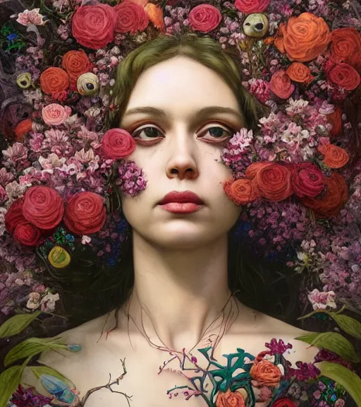 Image similar to portrait of the todd solondz of the underworld, surrounded by flowers by karol bak, james jean, tom bagshaw, rococo, trending on artstation, cinematic lighting, hyper realism, octane render, 8 k, hyper detailed.