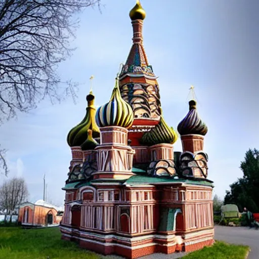 Image similar to tiny home that looks like st. basil's cathedral.