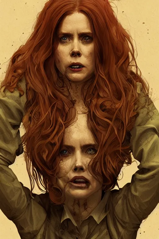 Image similar to amy adams in sleepy hollow, full body, big two toned eyes, teeth gritted, horror, intricate details, cinematic, epic, realistic, anatomy, tomer hanuka, uplight, artstation, photorealistic, scary