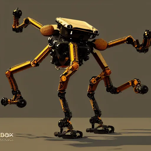 Image similar to hexapod beast, robotic, convex, kitbashing, robot, unreal engine, 4 k