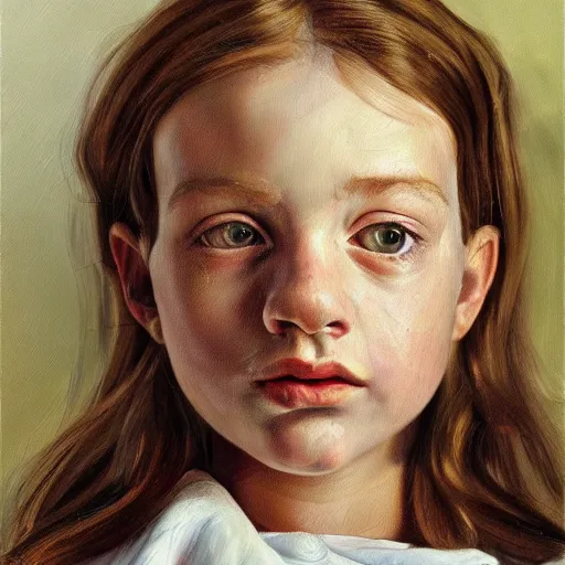Prompt: high quality high detail painting by lucian freud, hd, cutest girl portrait, photorealistic lighting