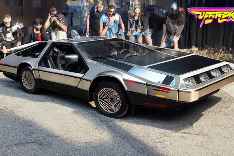 Image similar to cyberpunk 2 0 2 2 delorean