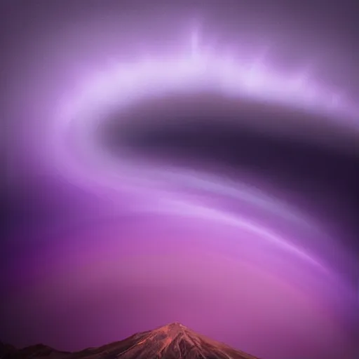 Image similar to amazing photo of a purple tornado in the sky by marc adamus, beautiful dramatic lighting