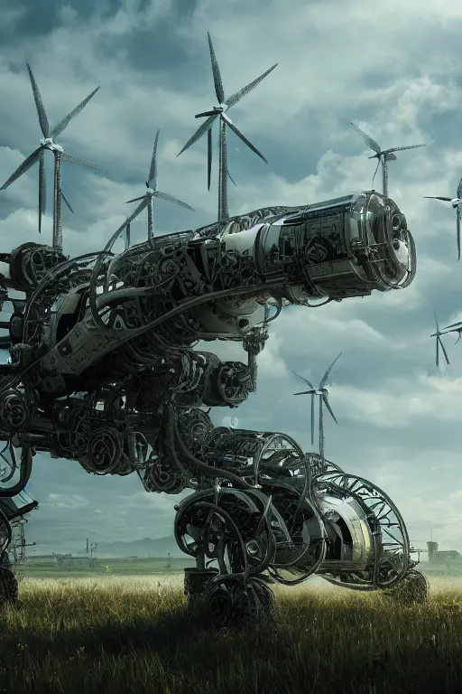 Prompt: cyborg renewable energy, ultra realistic, concept art, intricate details, highly detailed, photorealistic, octane render, 8 k